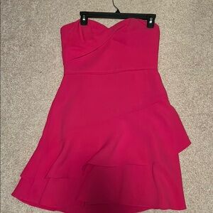 Hot pink strapless dress
